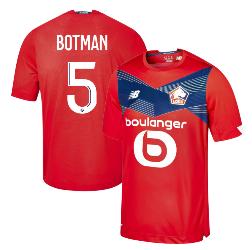 LOSC Lille Home Kit Soccer Jersey BOTMAN #5 2020/21